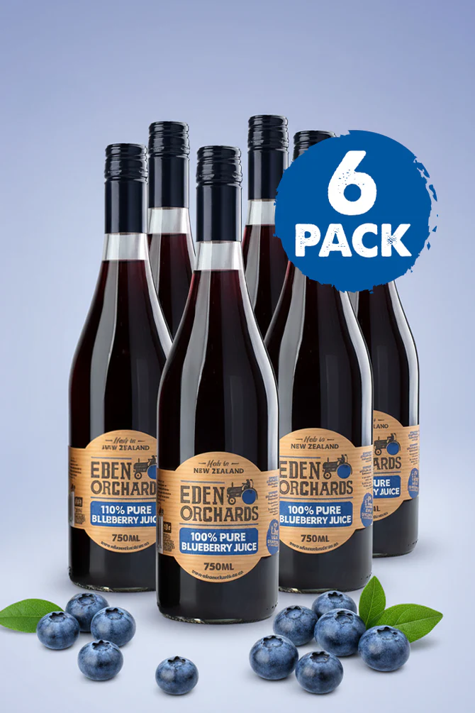Six-pack of Eden Orchards Pure Blueberry Juice