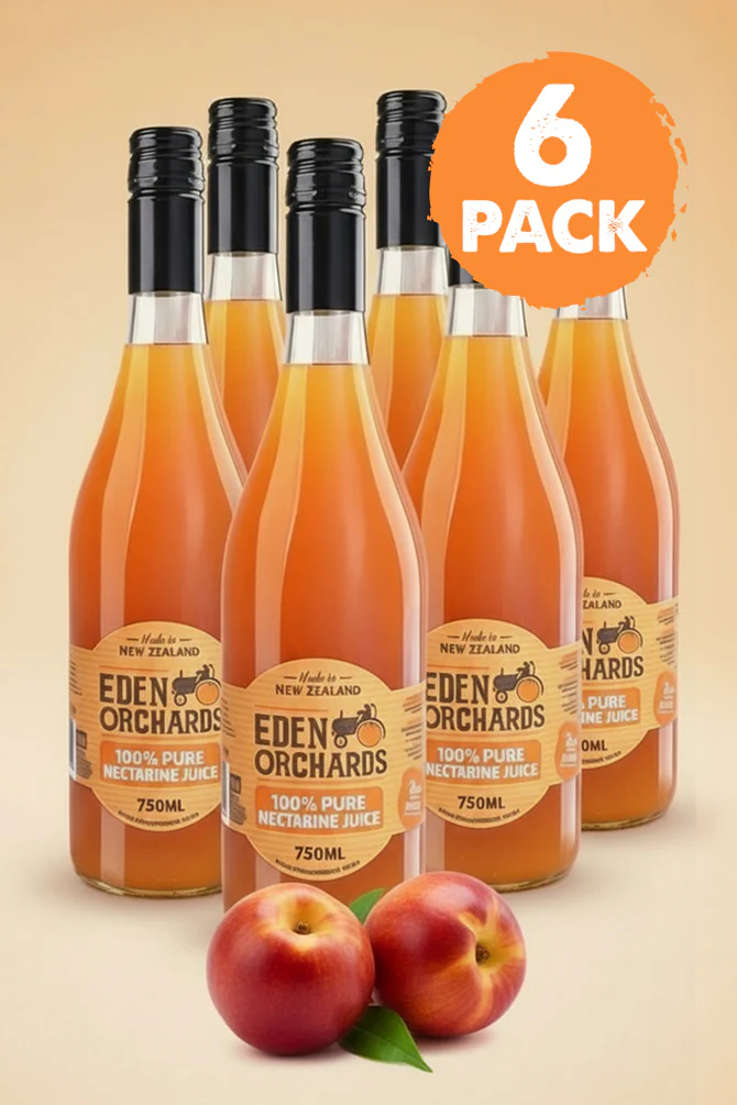 Six-pack of Eden Orchards Pure Nectarine Juice